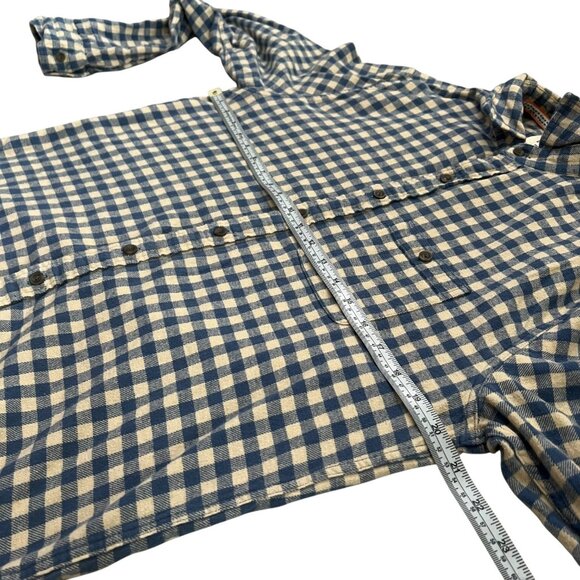 The‎ Normal Brand Mens Gingham Plaid Button Up Flannel Shirt Blue Size Small - Picture 6 of 8